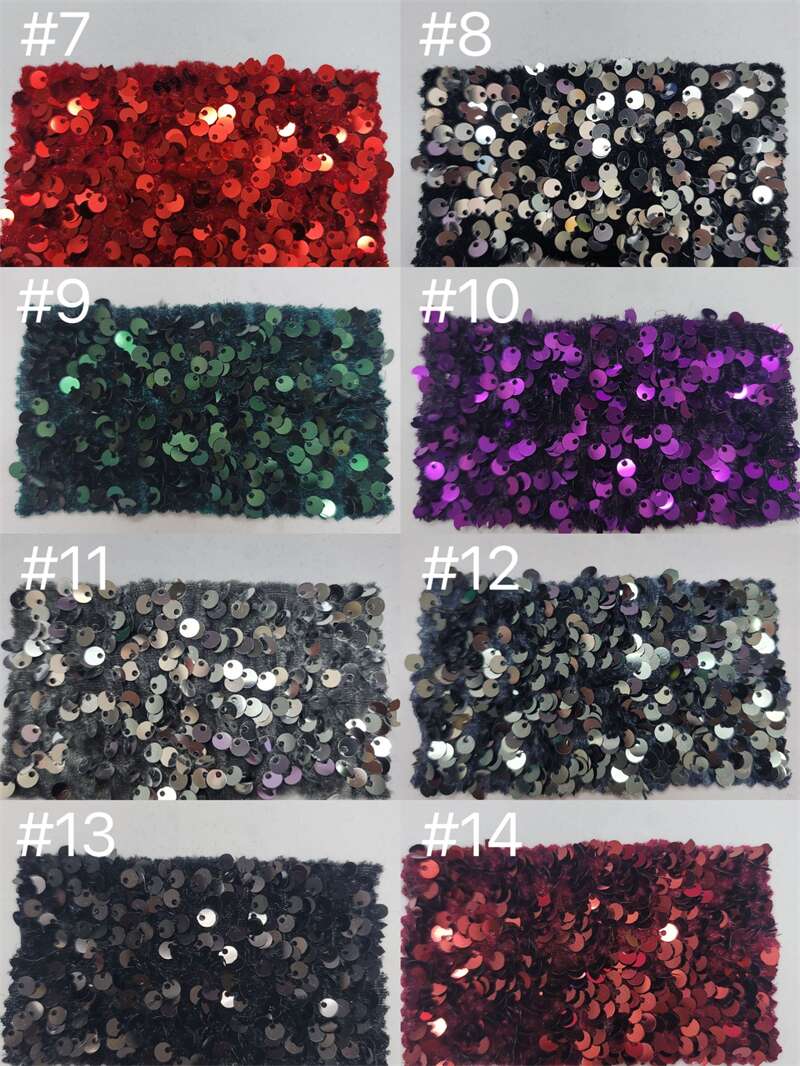Densely Embellished Sequin Velvet Fabric