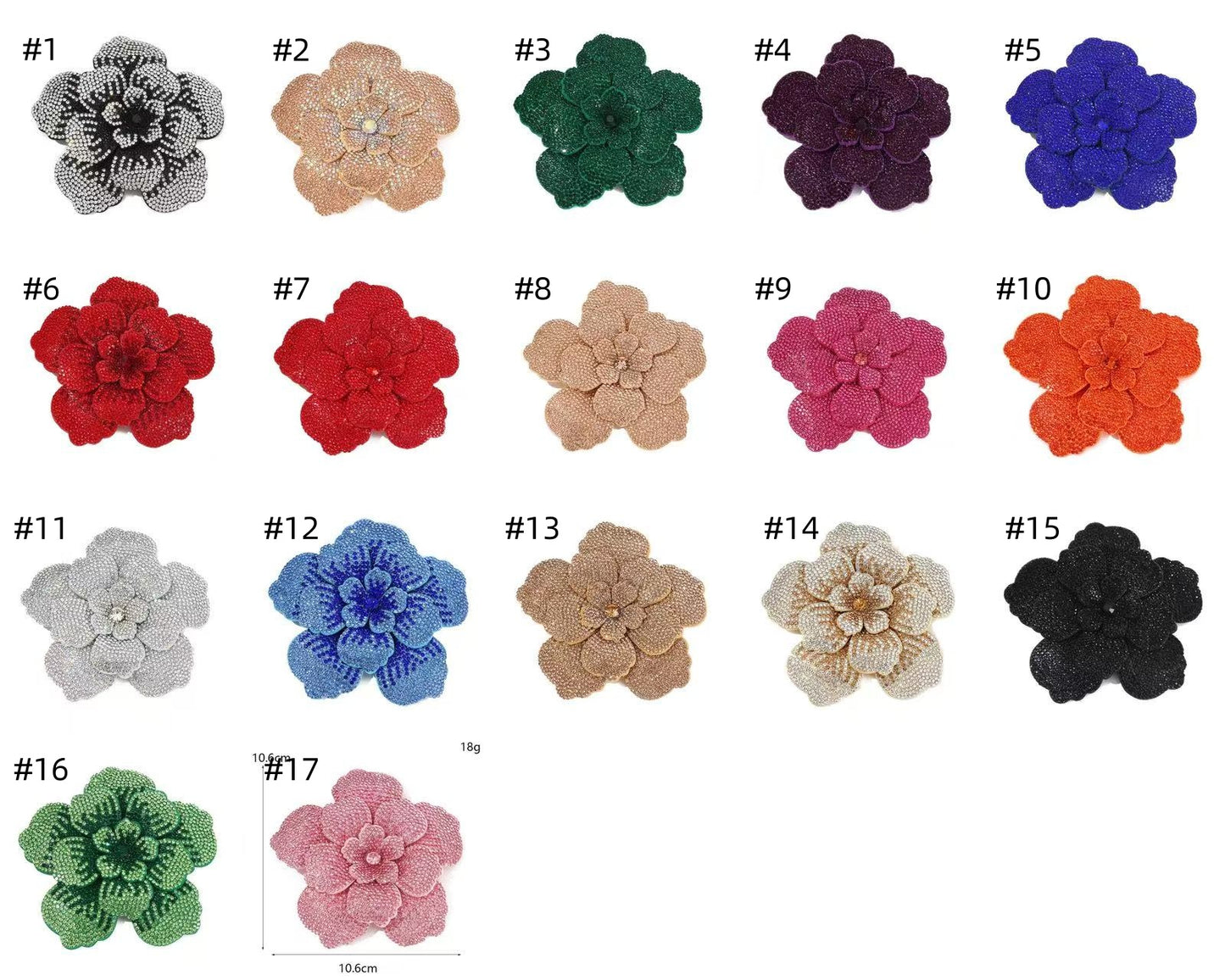 Rhinestone Flower Patches - H4