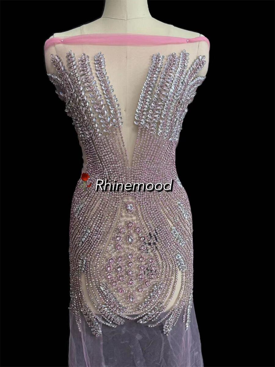 IN STOCK - Laura Pink- Rhinestone Bodice Applique