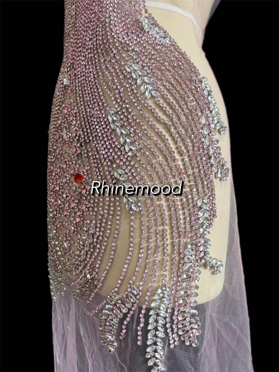 IN STOCK - Laura Pink- Rhinestone Bodice Applique