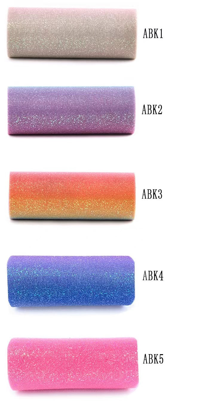 Glitter Rainbow Tulle Bolt - 10yrds