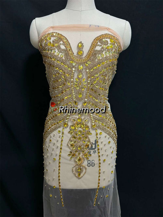 Amelia S - Rhinestone Bodice Applique