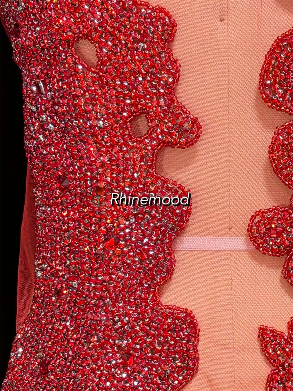 IN STOCK - Chic S Red - Rhinestone Bodice Applique