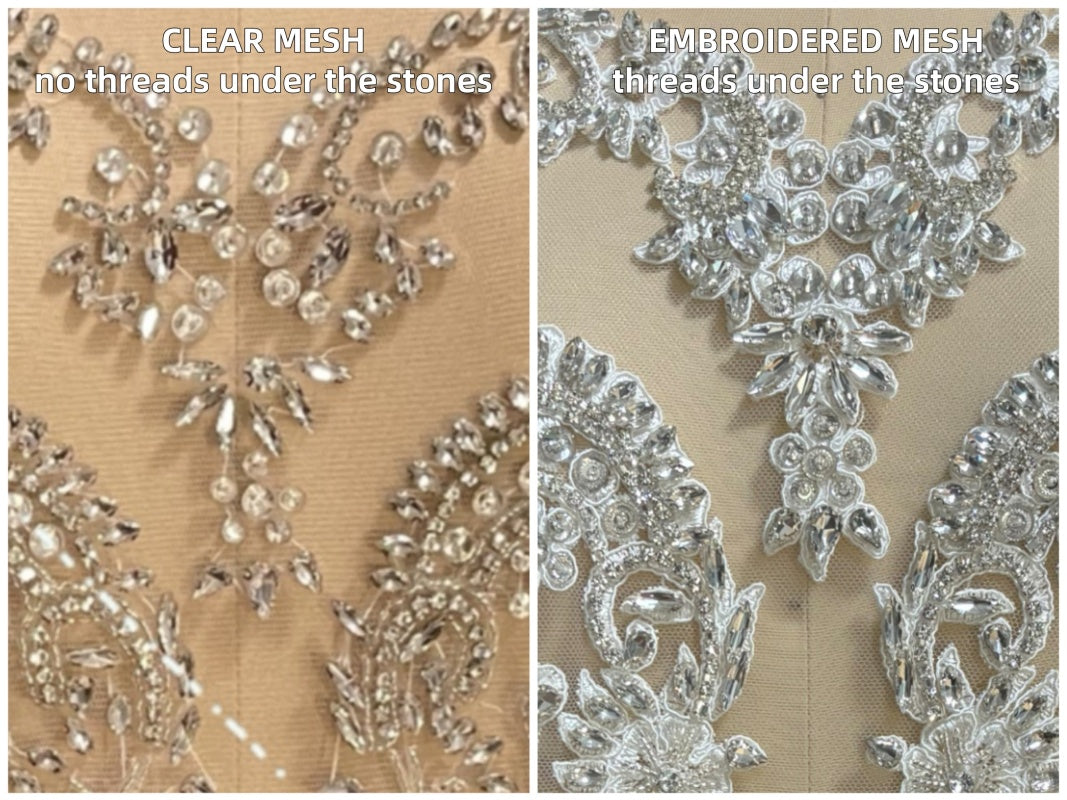 Lilian(clear mesh) - Rhinestone Bodice Applique