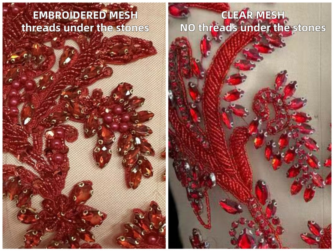 Lilian(clear mesh) - Rhinestone Bodice Applique