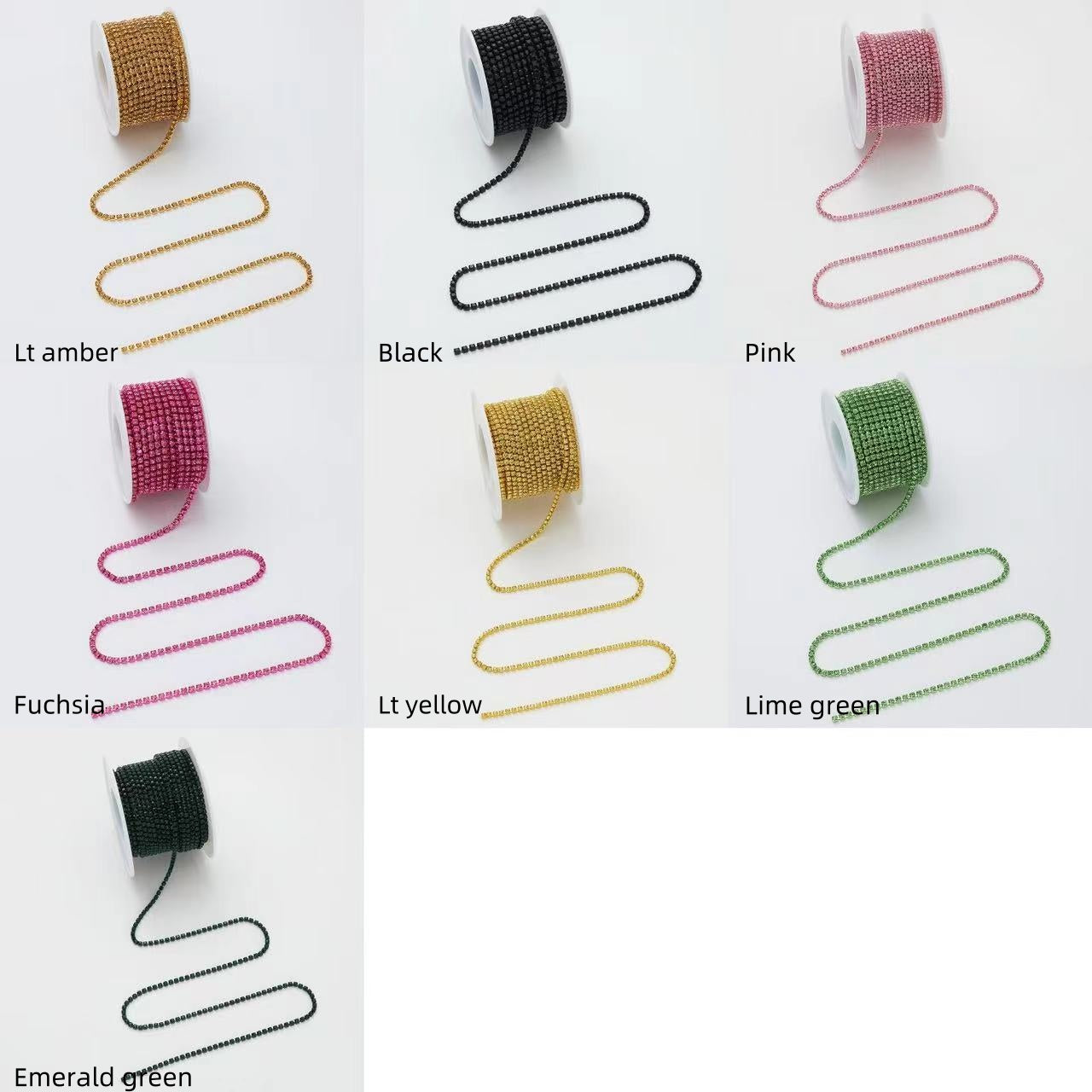 Rhinestone Cup Chain (with matching-color claws) - 10yards