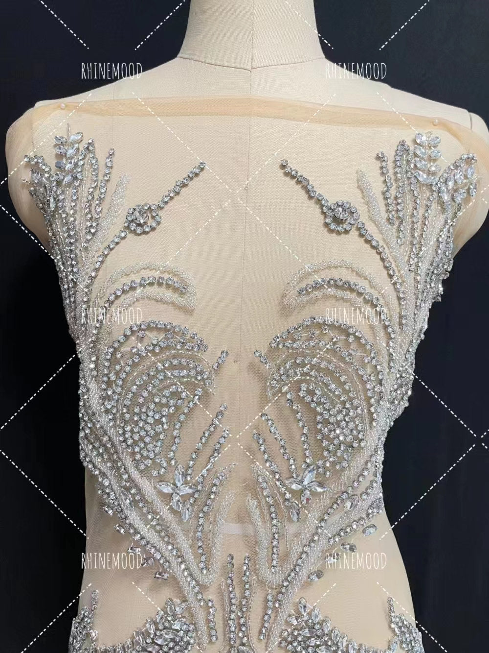 IN STOCK - Divine Silver - Rhinestone Bodice Applique