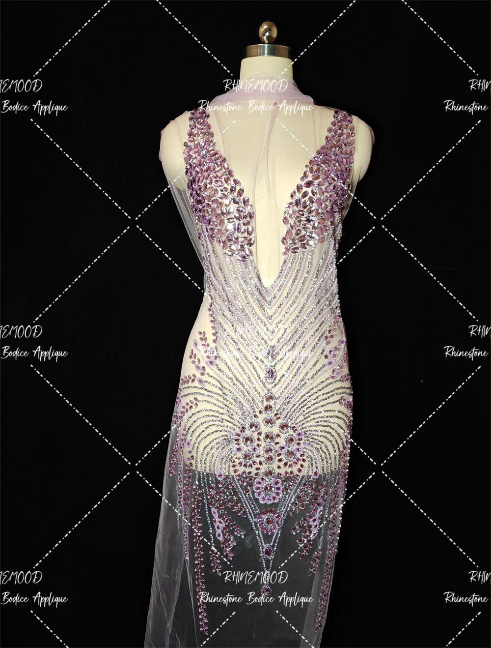 Fiona(front piece) - Rhinestone Bodice Applique