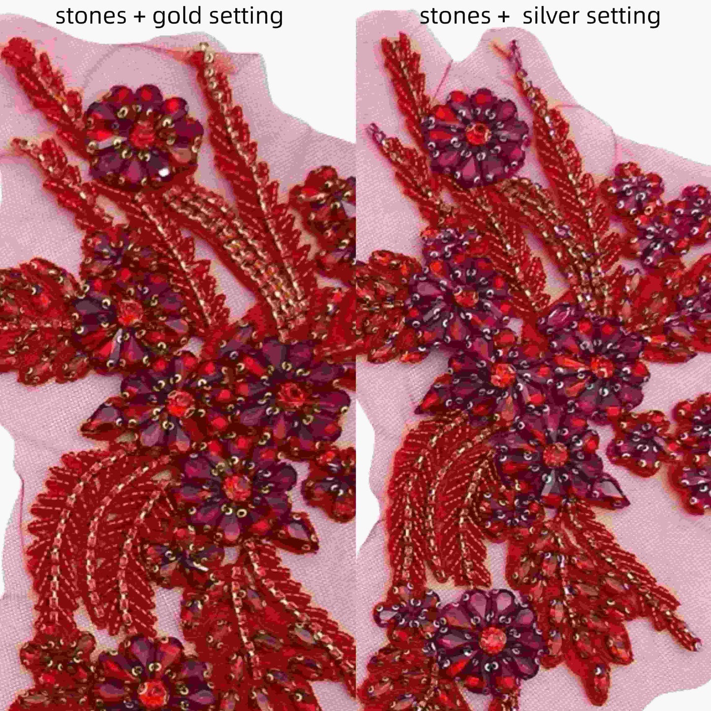 Emma(embroidered mesh) - Rhinestone Bodice Applique