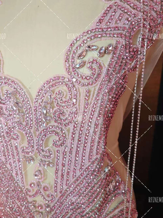 IN STOCK - Ivy Pink - Rhinestone Bodice Applique