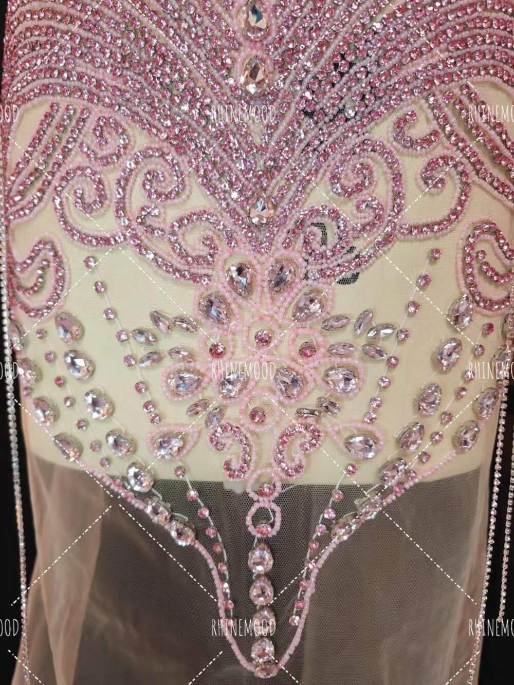 IN STOCK - Ivy Pink - Rhinestone Bodice Applique