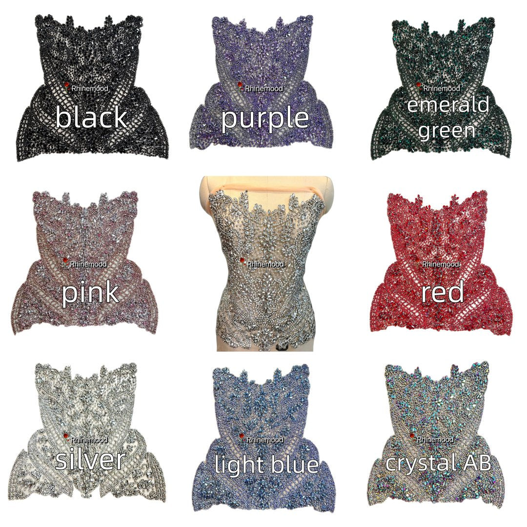 Leah - S - Rhinestone Bodice Applique