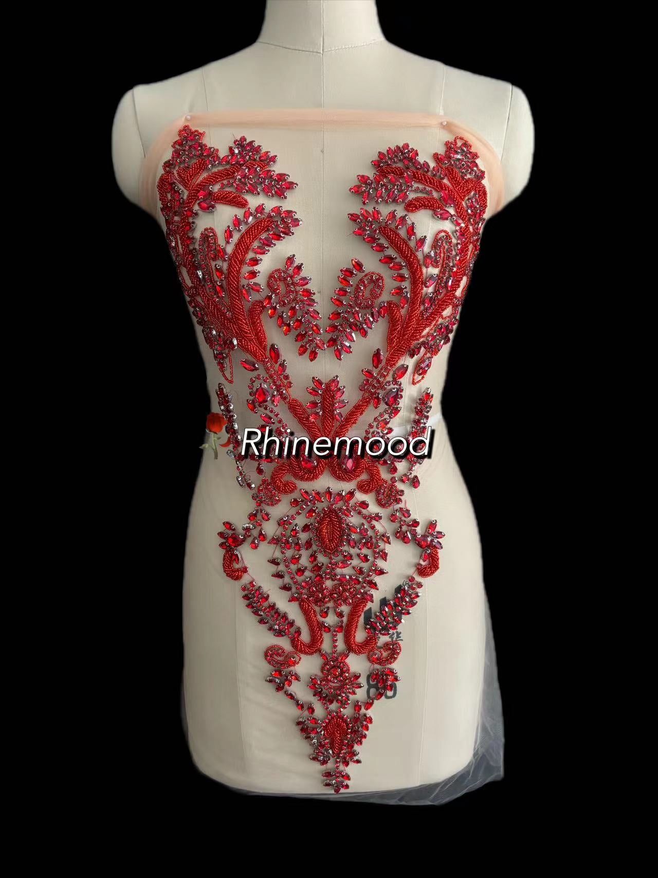 Lilian(clear mesh) - Rhinestone Bodice Applique