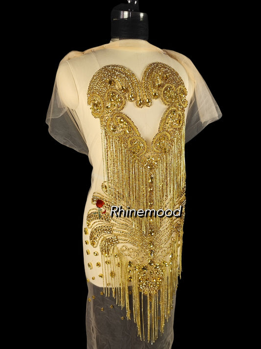 Nova with fringe- Rhinestone Bodice Applique