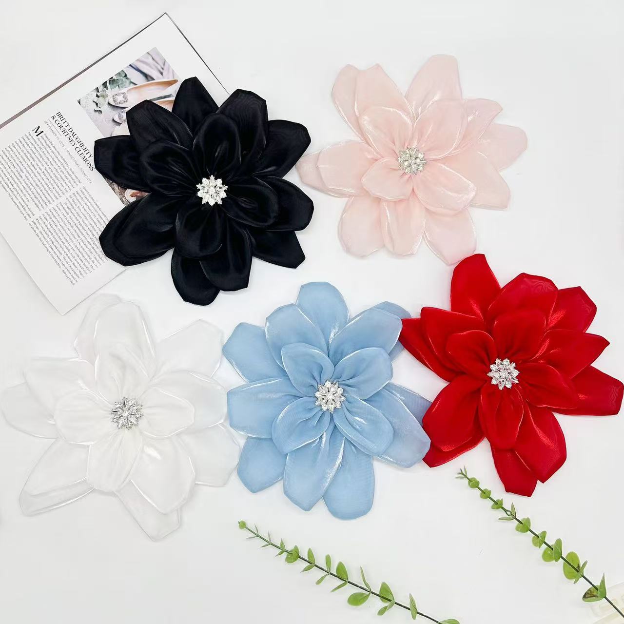 3D Satin Chiffon Flower