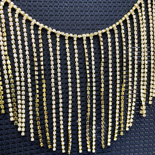 Rhinestone tassle fringe (1 yard)