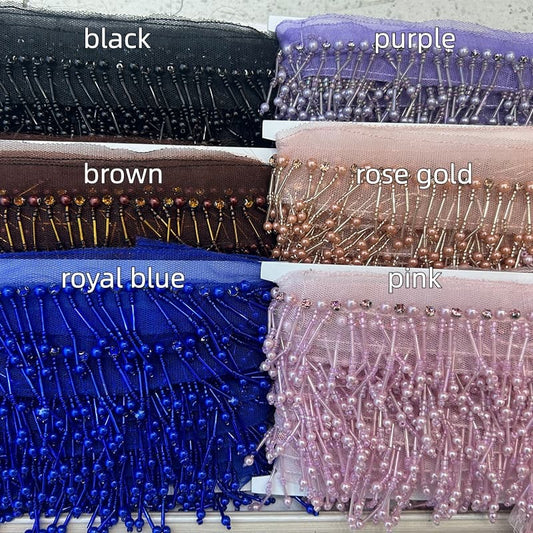6cm Pearl Beaded Fringe