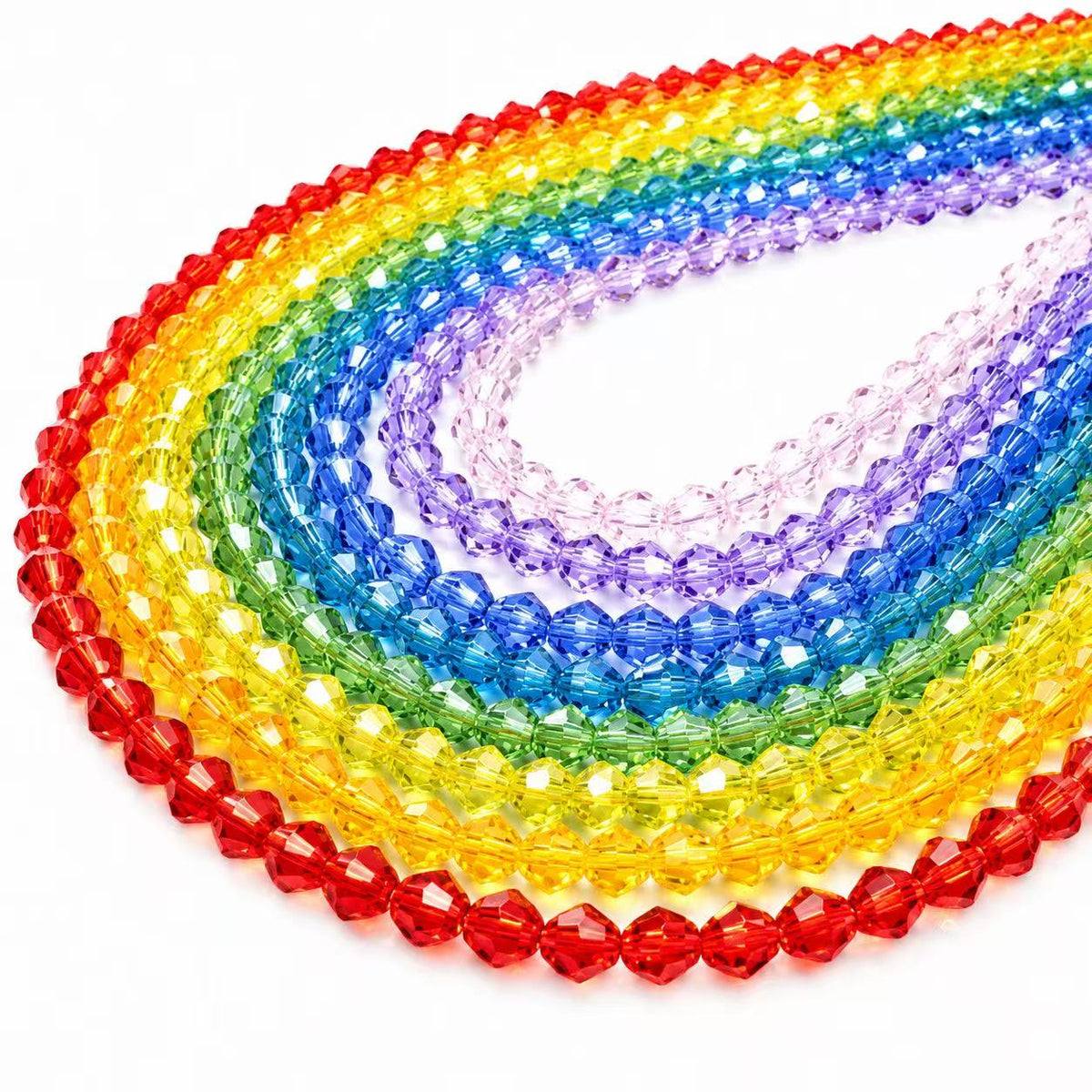 4mm Diamond-Cut  Acrylic Bead Strand (pack)
