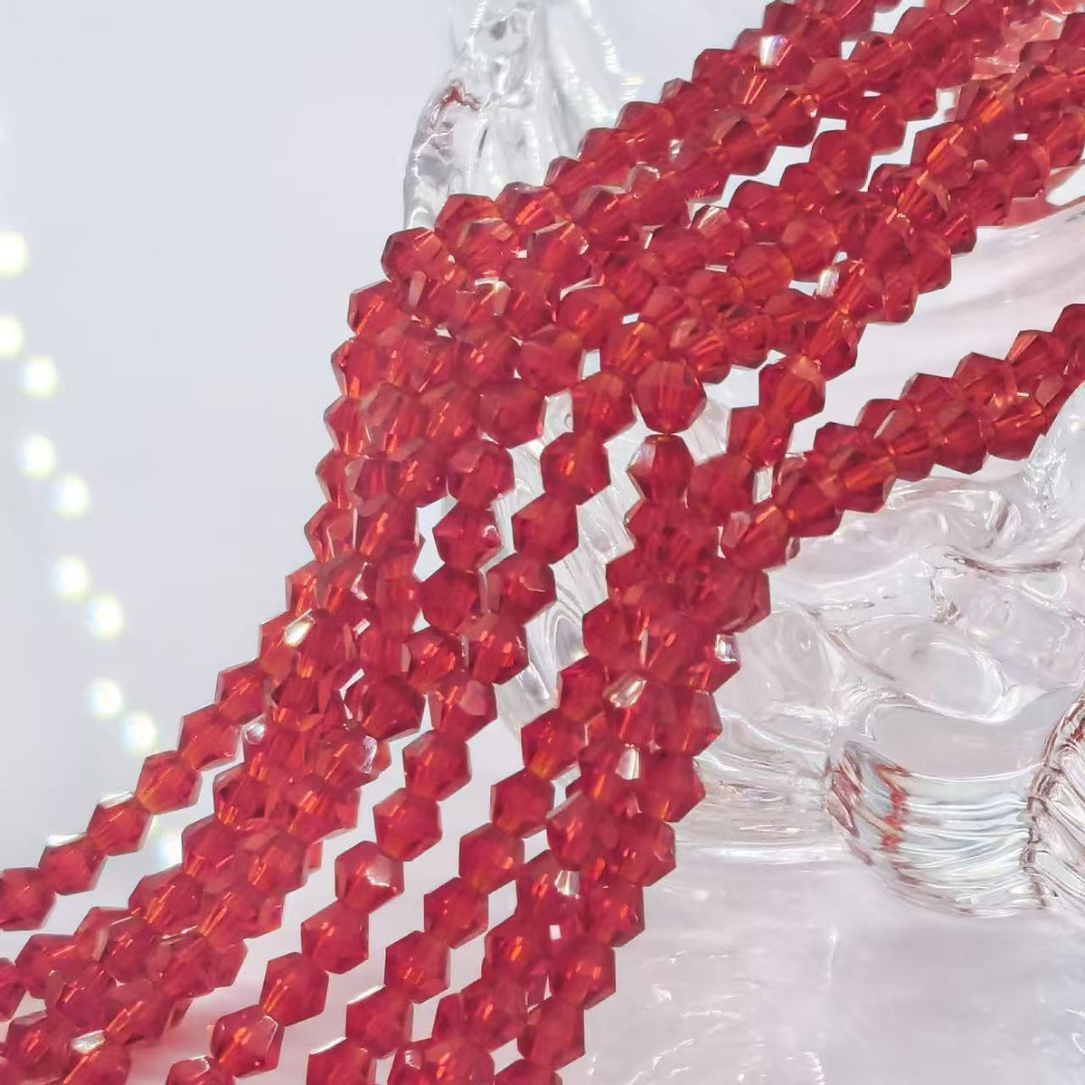 4mm Diamond-Cut  Acrylic Bead Strand (pack)