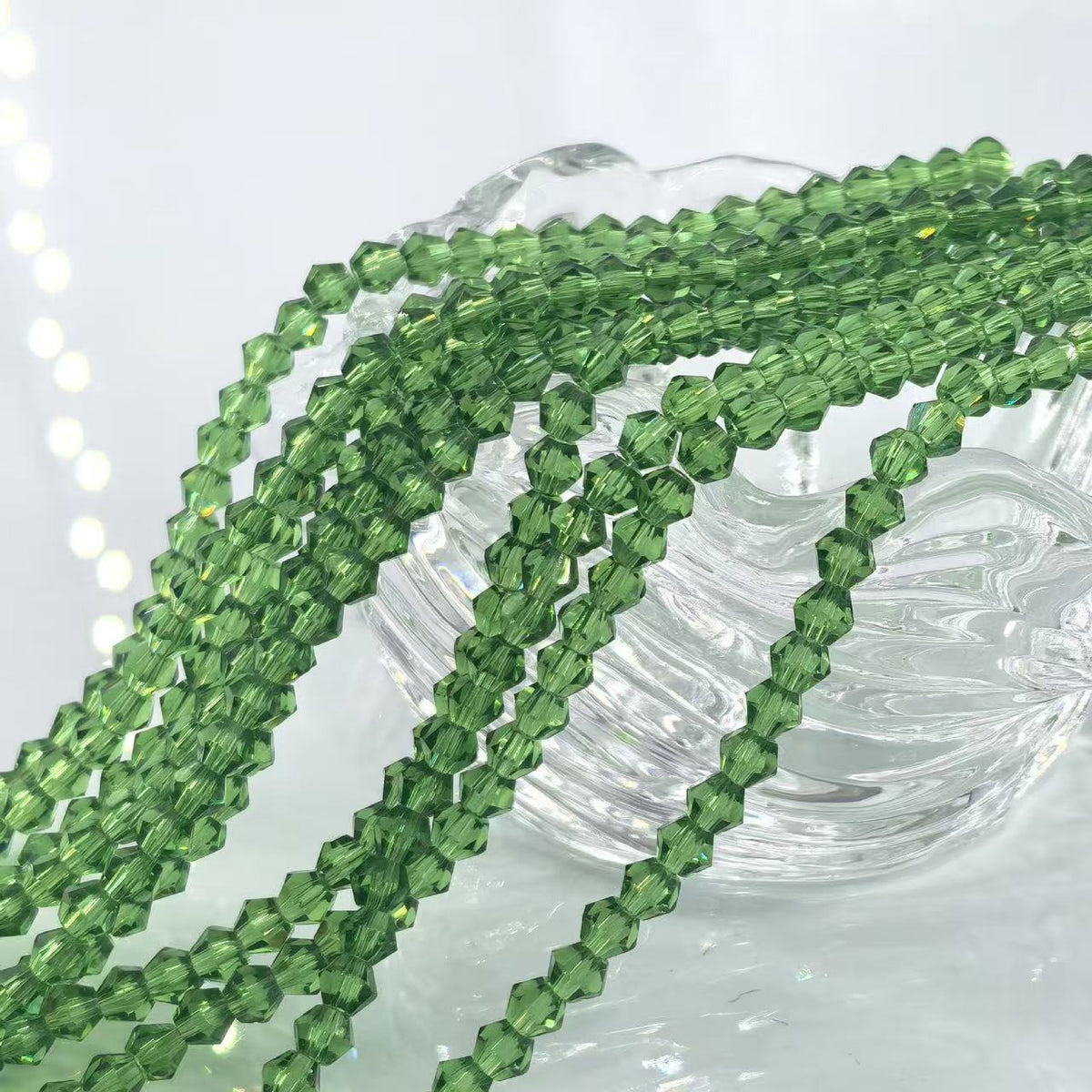 4mm Diamond-Cut  Acrylic Bead Strand (pack)