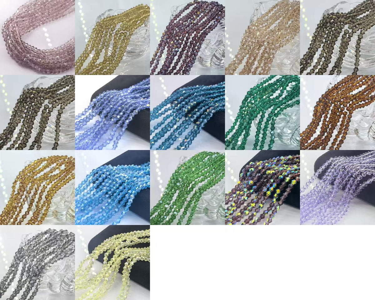 4mm Diamond-Cut  Acrylic Bead Strand (pack)