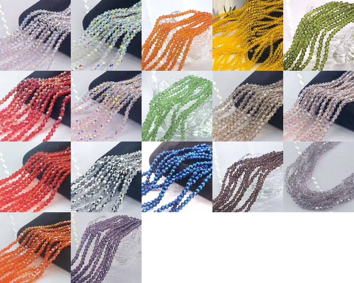 4mm Diamond-Cut  Acrylic Bead Strand (pack)