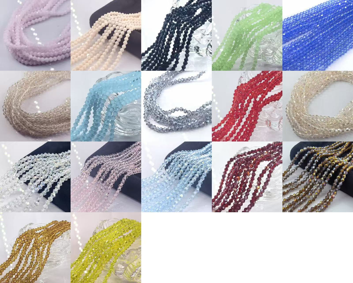 4mm Diamond-Cut  Acrylic Bead Strand (pack)