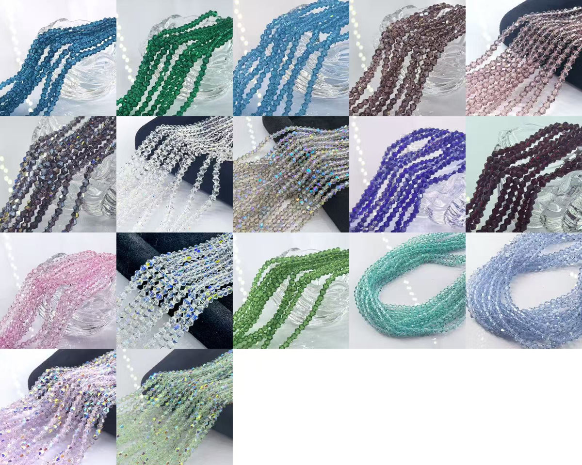 4mm Diamond-Cut  Acrylic Bead Strand (pack)