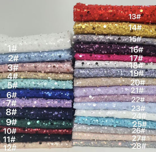 French Style Embroidered Beads and Sequins Lace Fabric