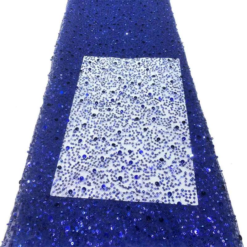 French Style Embroidered Beads and Sequins Lace Fabric