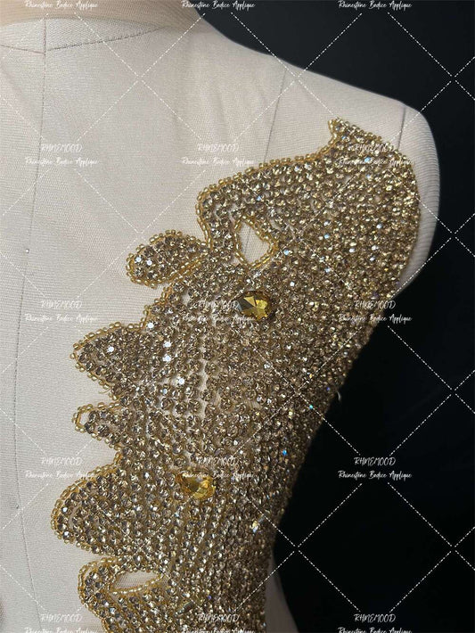 Chic with fringe- Rhinestone Bodice Applique