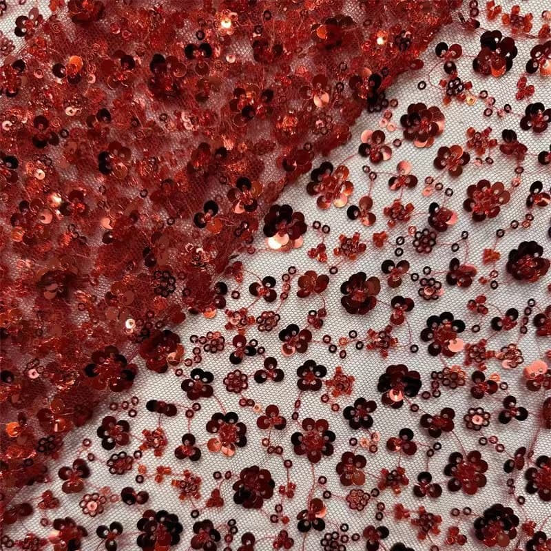 3D Flower Sequin Fabric