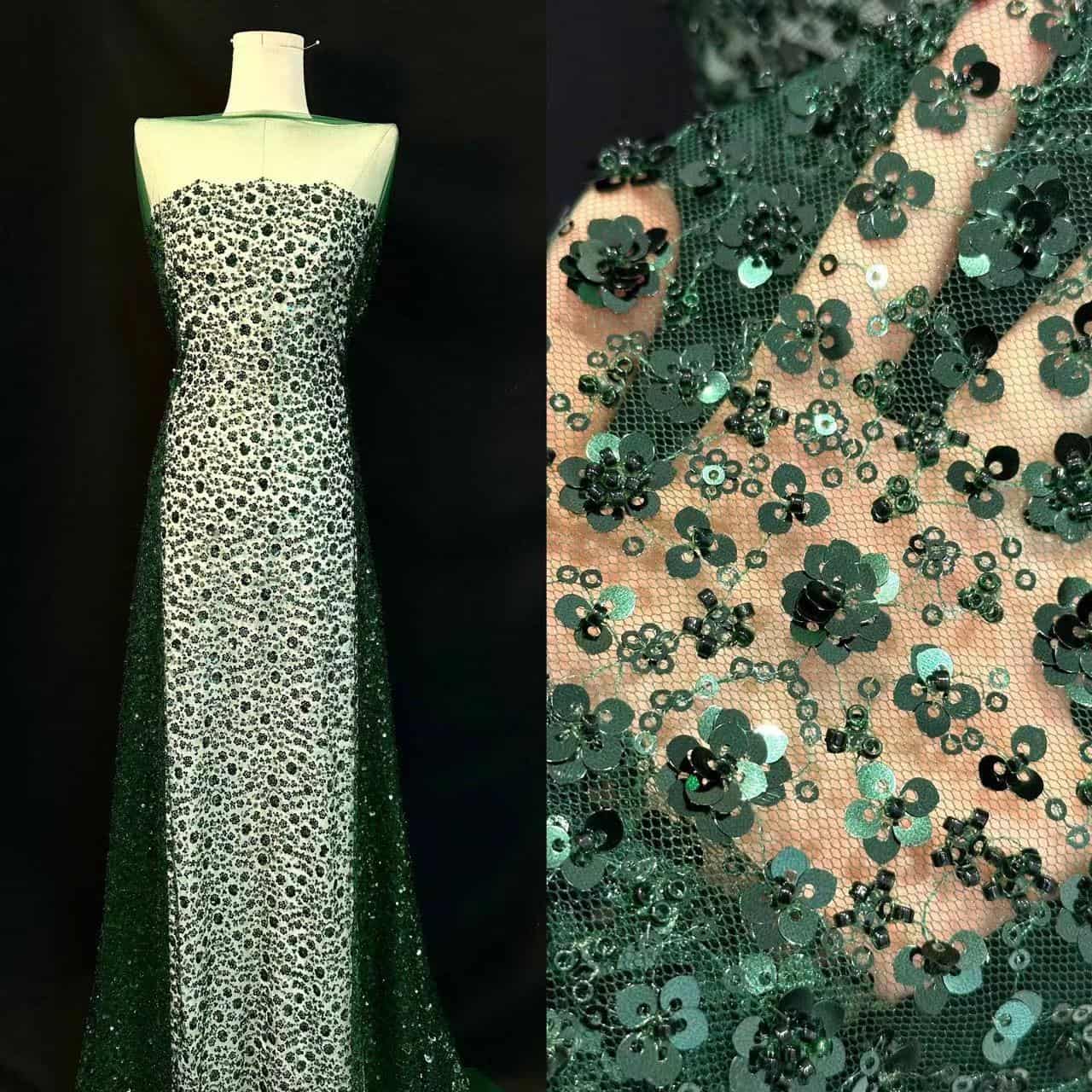 3D Flower Sequin Fabric