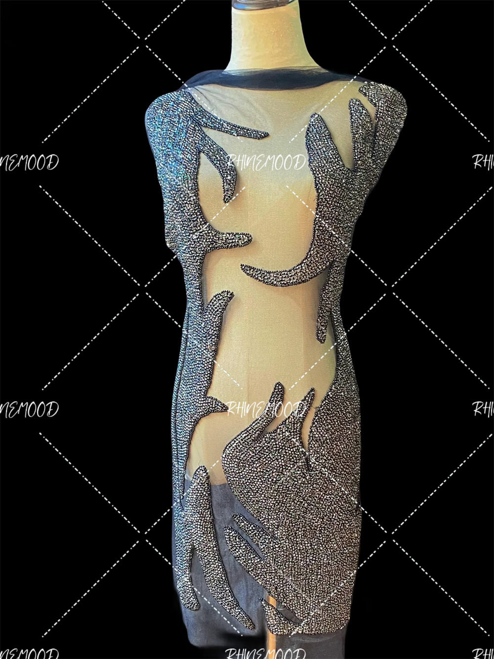 Midnight - Rhinestone Bodice Applique