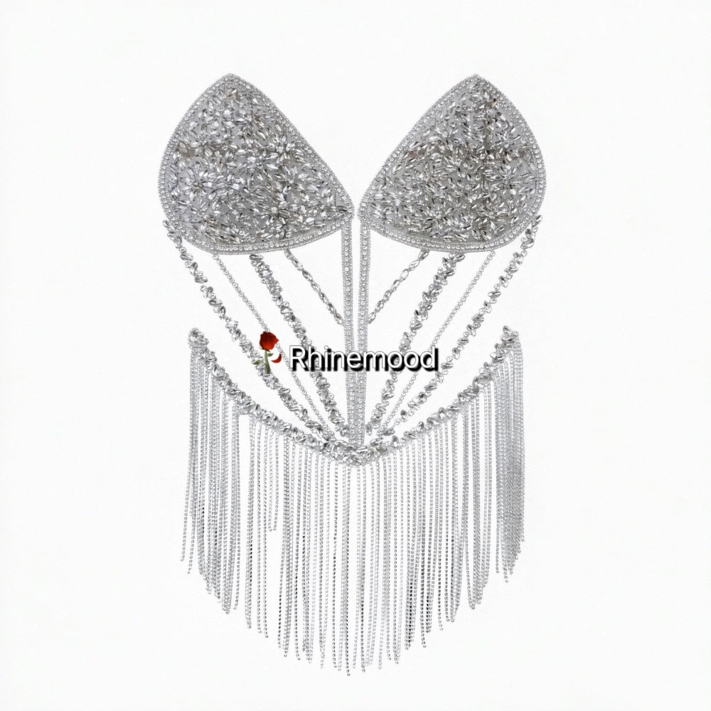Raven with fringe - Rhinestone Bodice Applique
