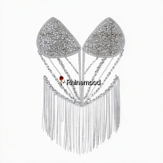 Raven with fringe - Rhinestone Bodice Applique