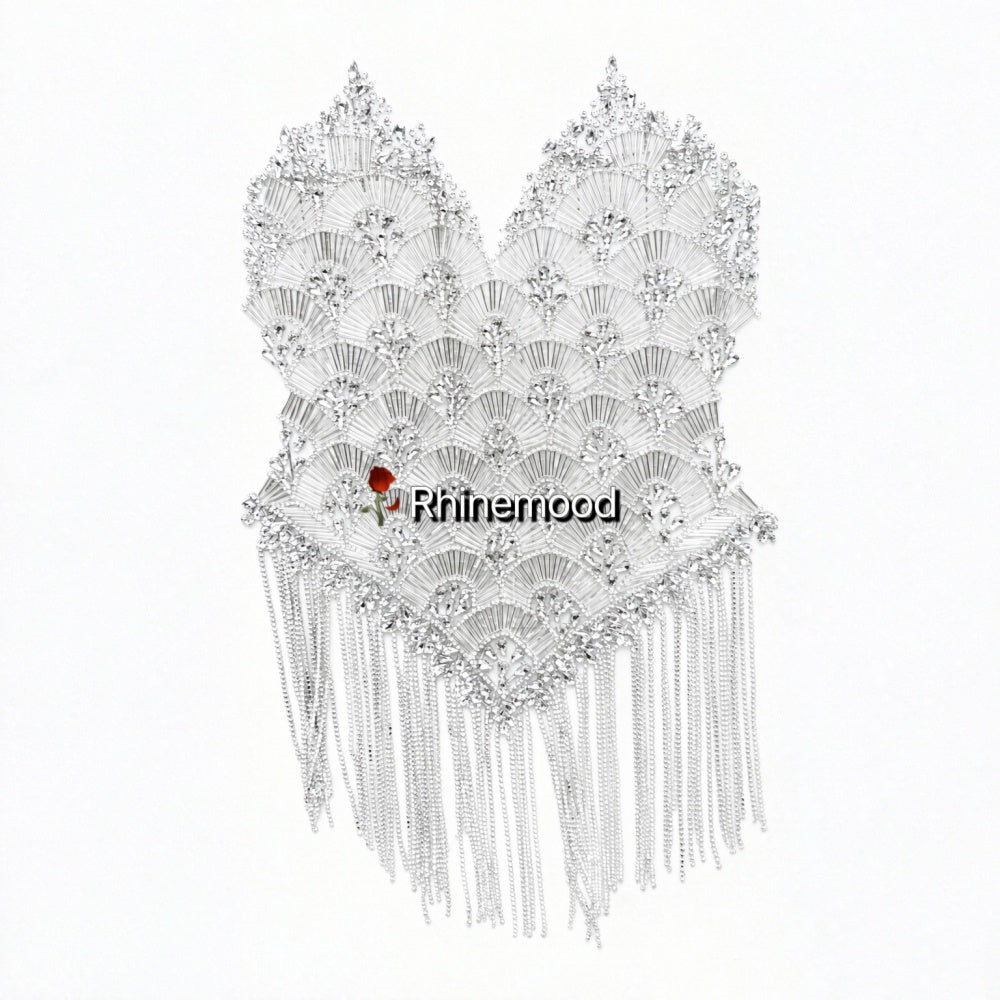 Abby with fringe - Rhinestone Bodice Applique