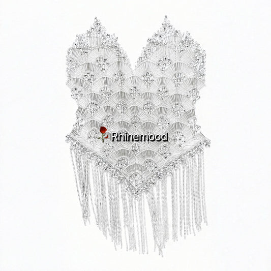 Abby with fringe - Rhinestone Bodice Applique