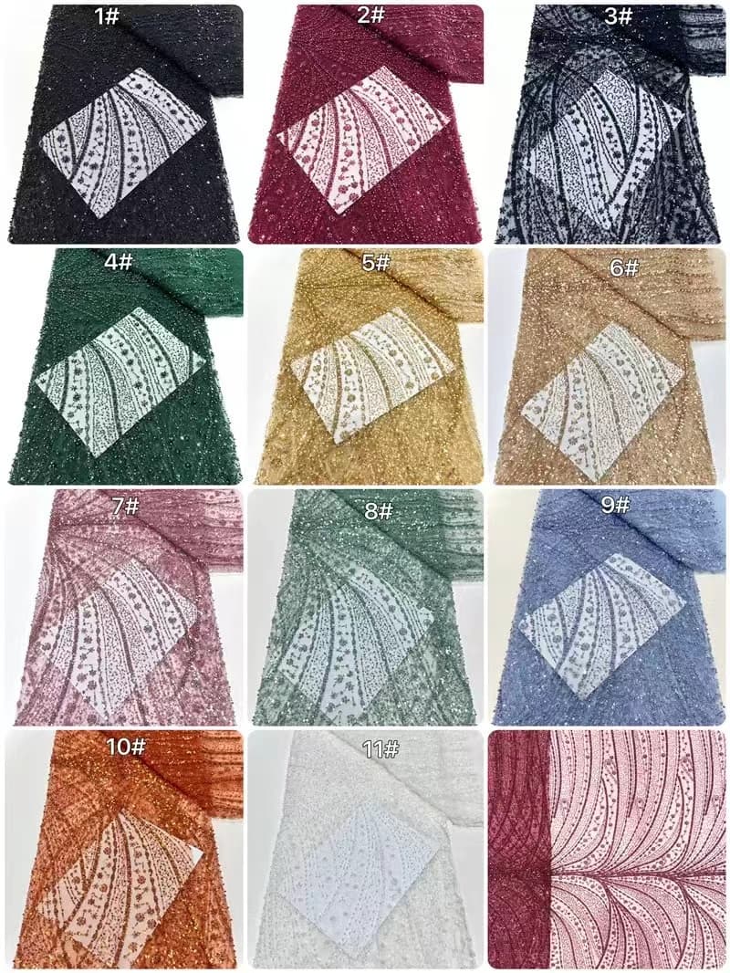Beaded Sequin Lace Fabric