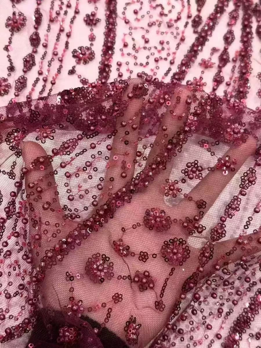 Beaded Sequin Lace Fabric