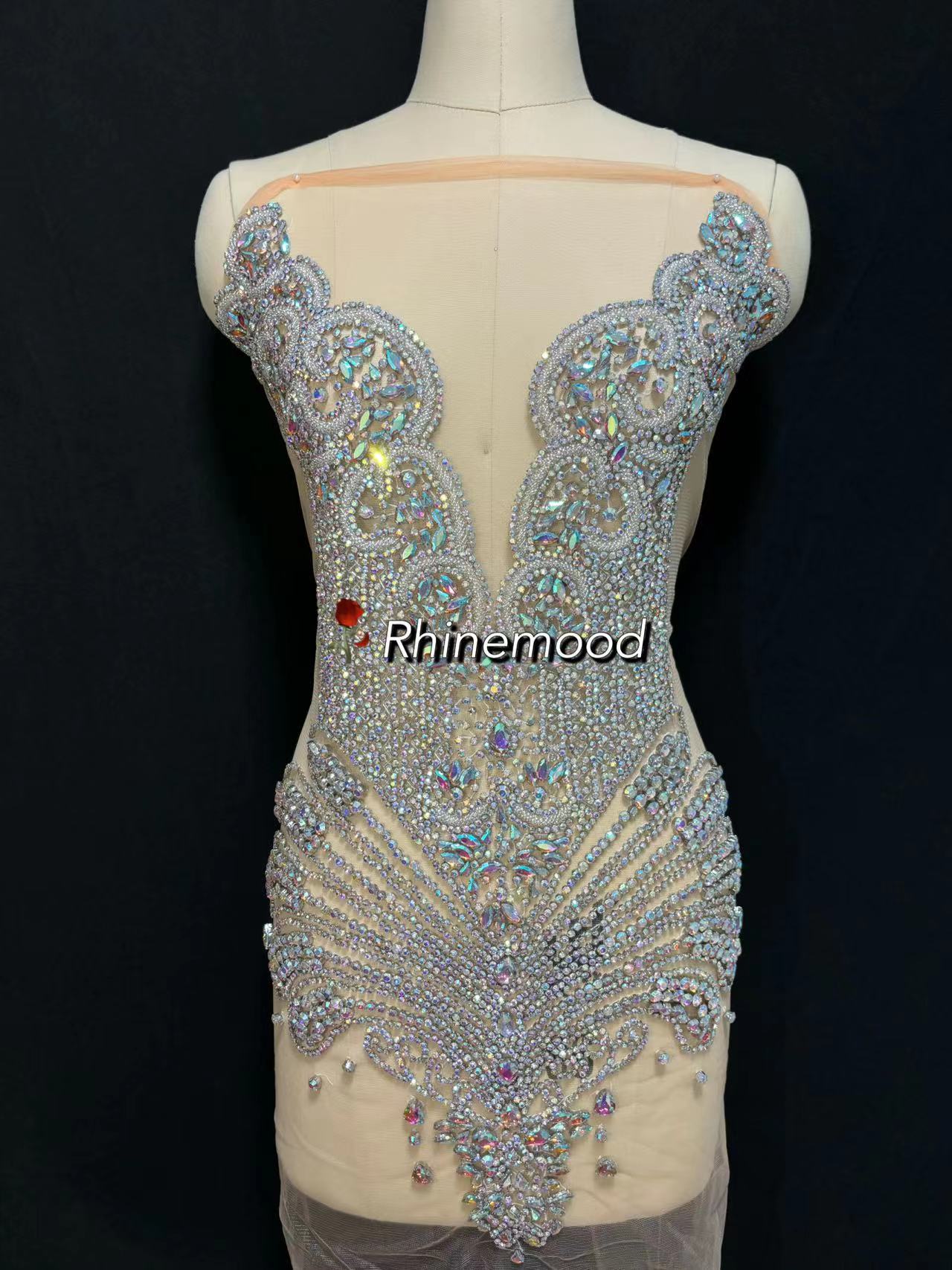 IN STOCK - Bliss Crystal AB - Rhinestone Bodice Applique