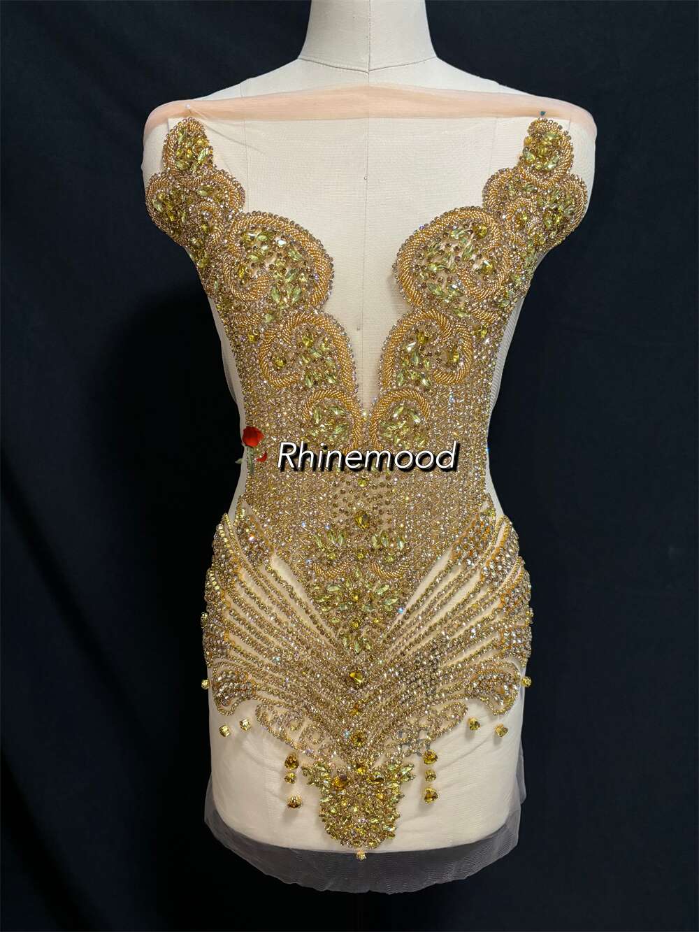 IN STOCK - Bliss Gold - Rhinestone Bodice Applique