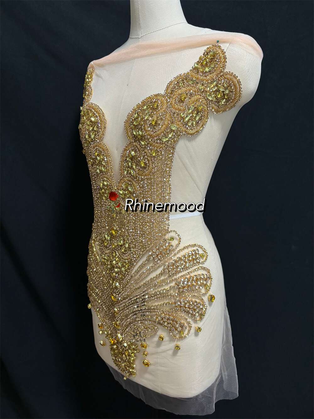 IN STOCK - Bliss Gold - Rhinestone Bodice Applique