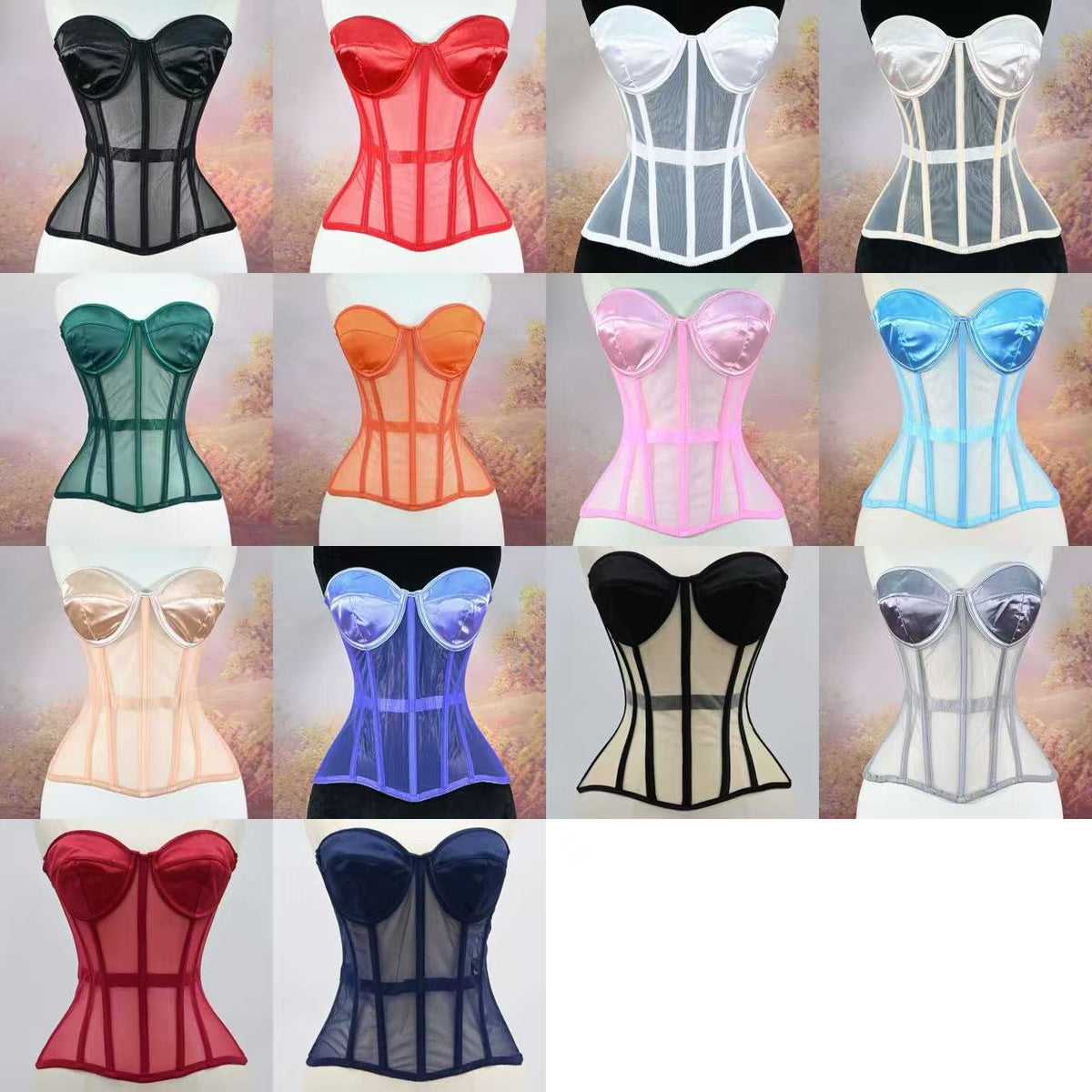 Bustier Bra Mesh Overbust Corset V2