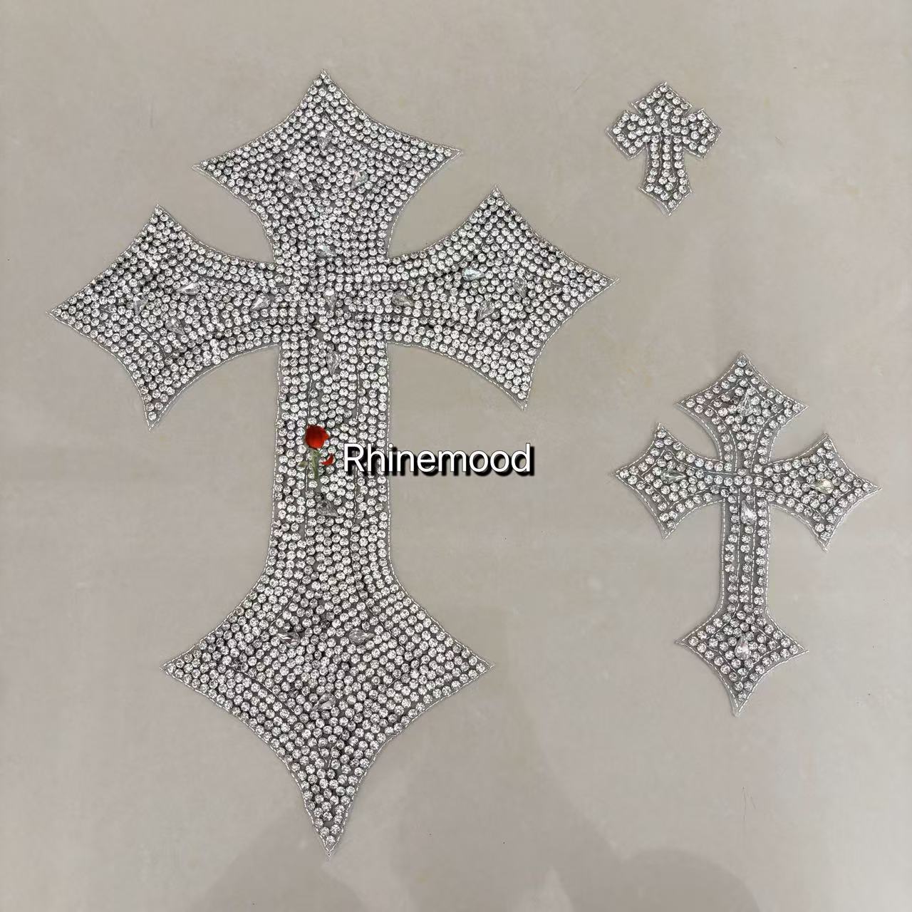 Rhinestone Cross - Size: 3.4" x 2.4”