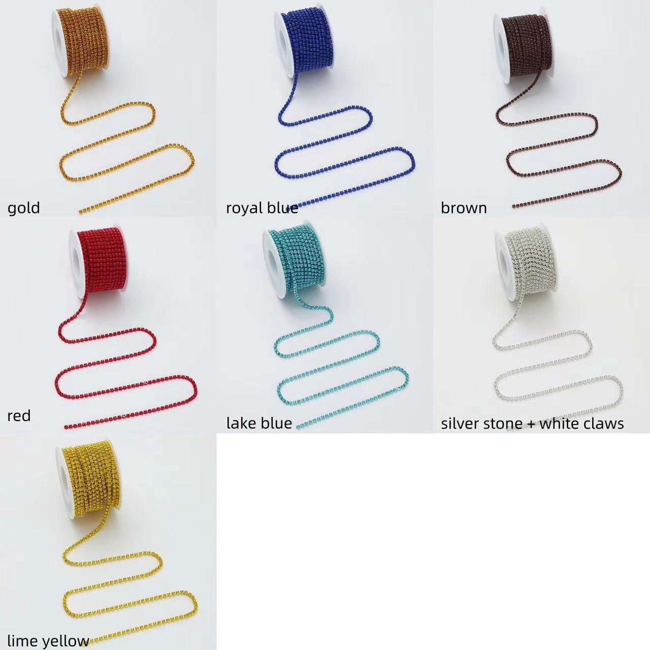 Rhinestone Cup Chain (with matching-color claws) - 10yards