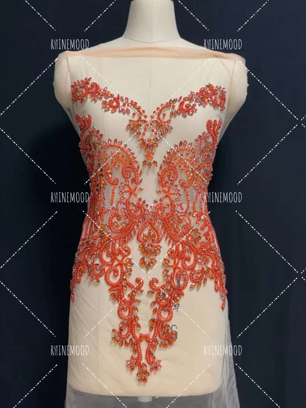 Emma(clear mesh) - Rhinestone Bodice Applique