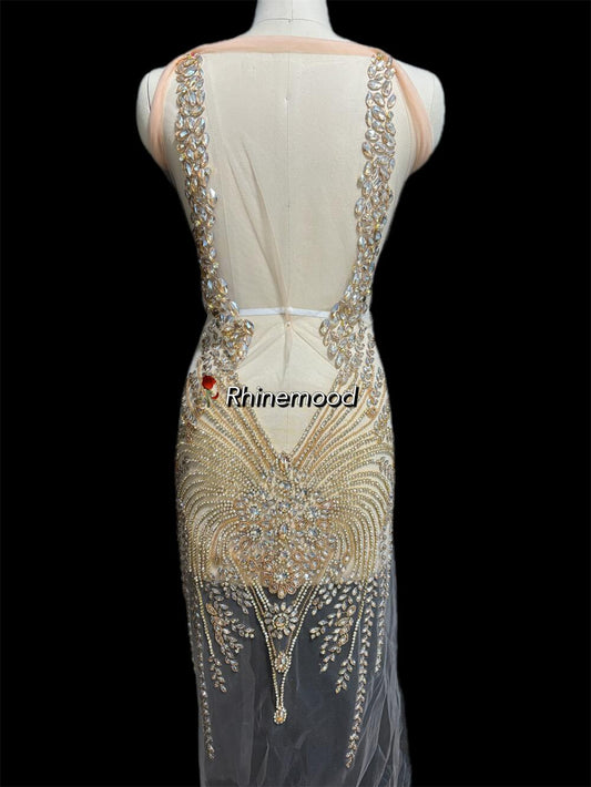 Fiona(back piece) - Rhinestone Bodice Applique