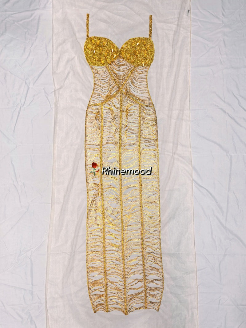 Grace(long version) - Rhinestone Bodice Appliqu