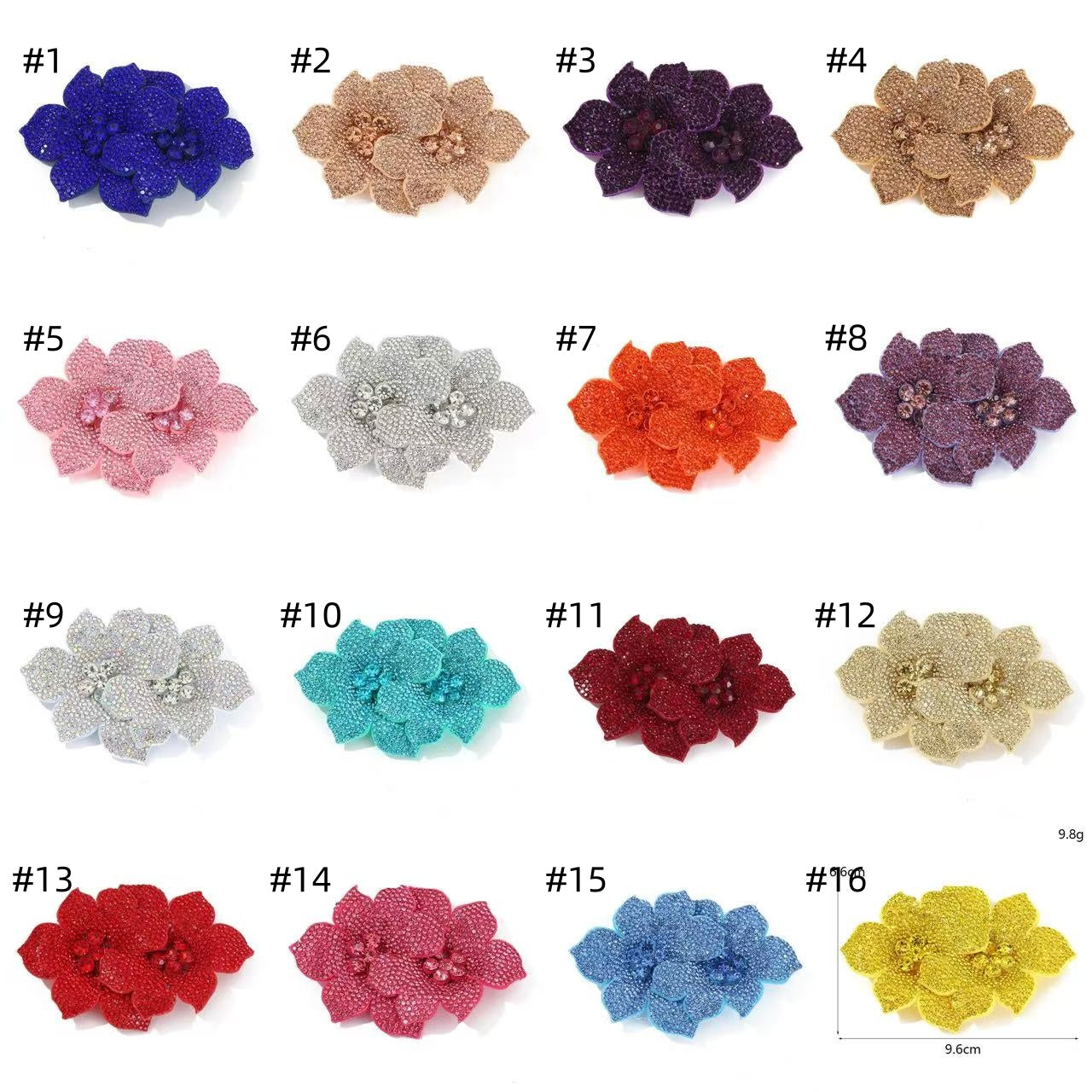 Rhinestone Flower Patches - H5
